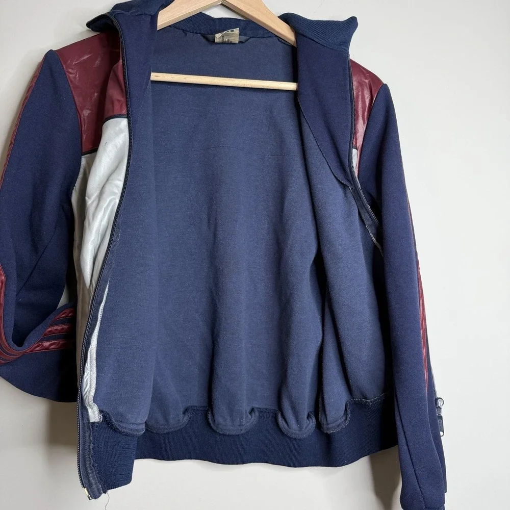 RARE VINTAGE ADIDAS SPORT JACKET 80S SHINY/GLANZEND SZ-S Cotton/Viscose‎ Blend